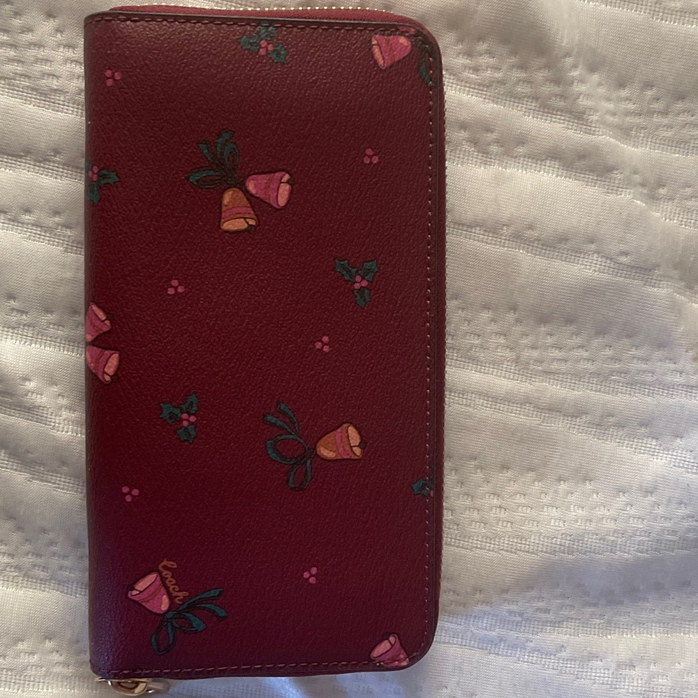 Coach Maroon Wallet with Floral Design- great Christmas gift. - Picture 2 of 6